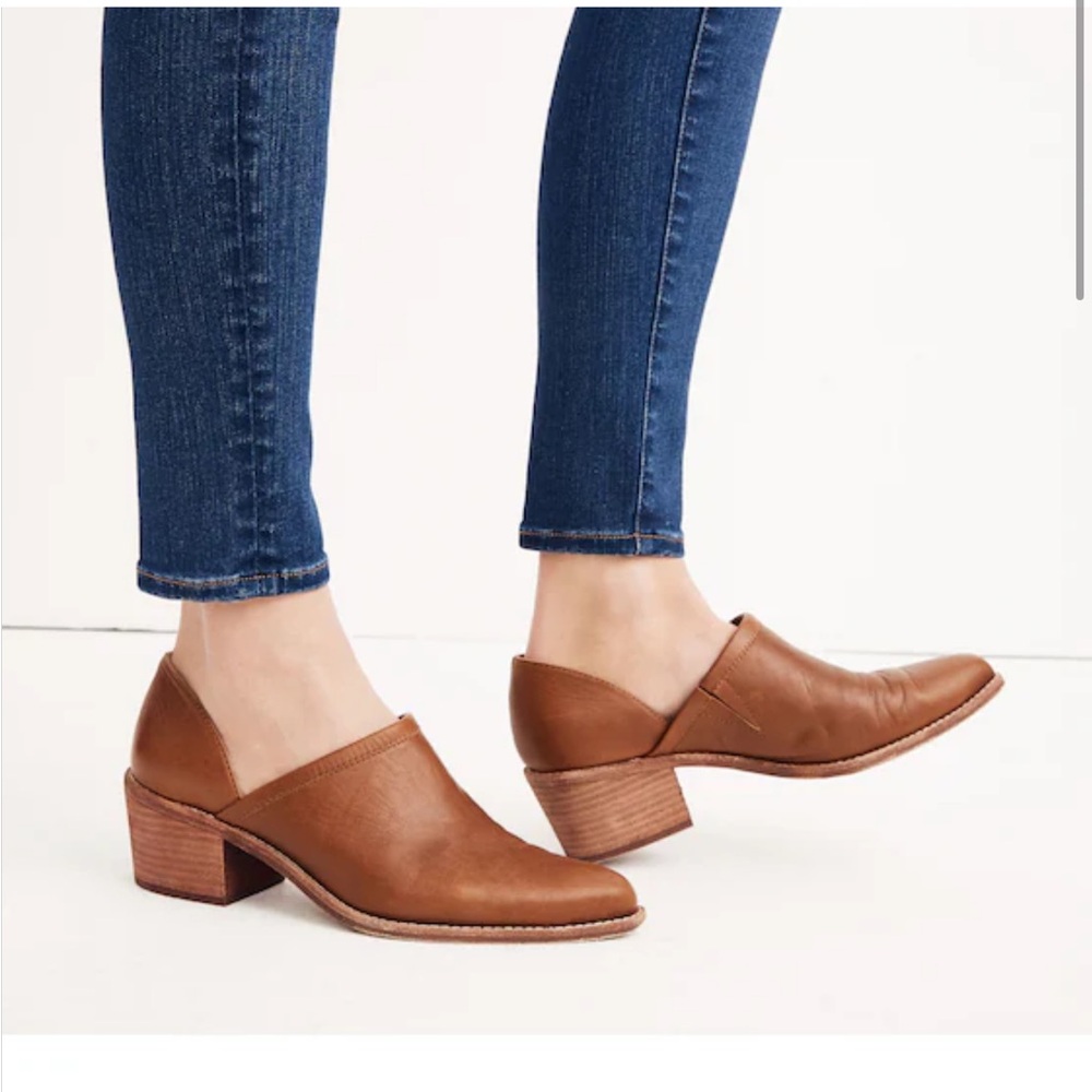 Madewell The Brady Brown Leather Pointed Toe Lowcut Booties 9.5 Classic Boho - Picture 16 of 16